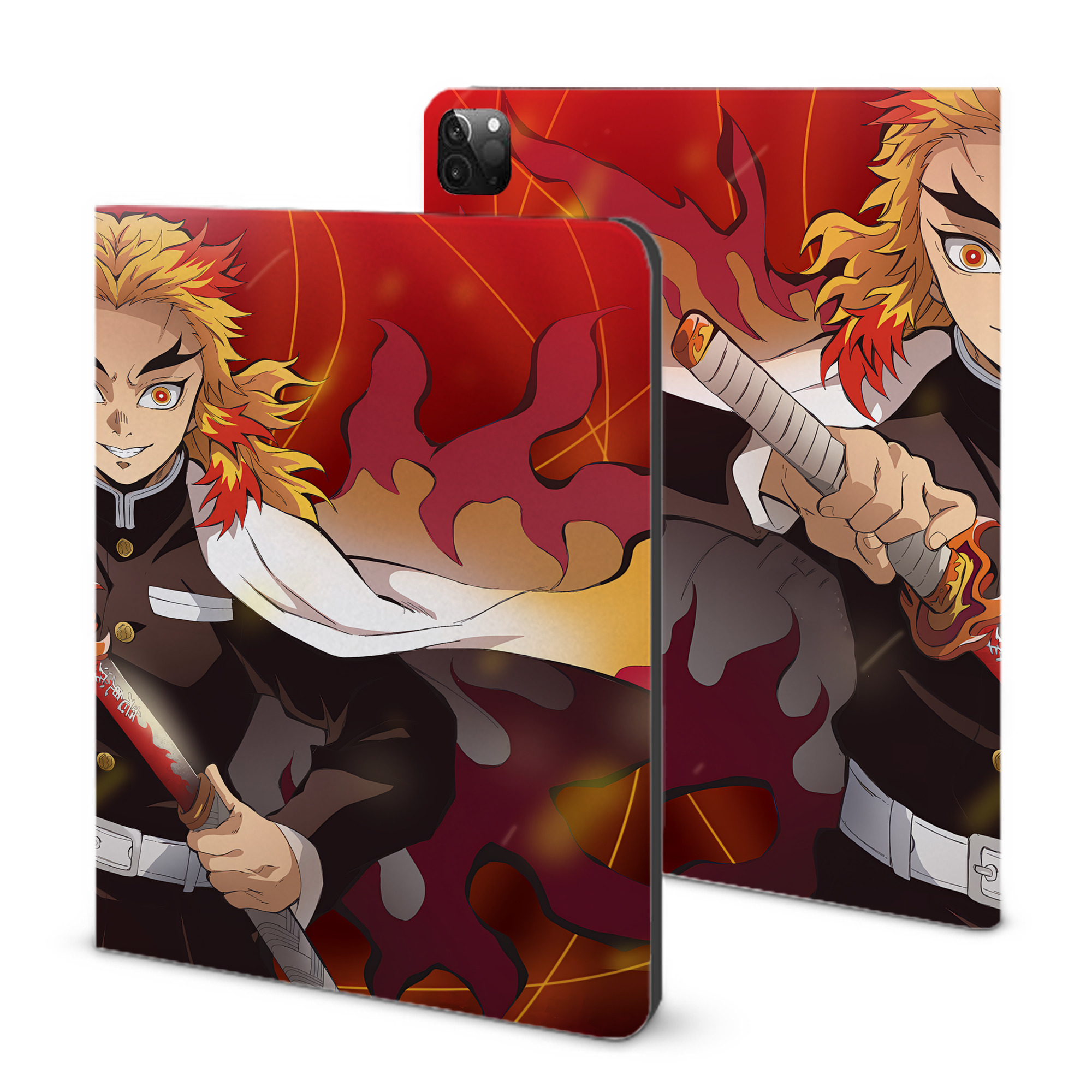 （画像用） 炎柱-煉󠄁獄 杏寿郎／れんごく きょうじゅろう Rengoku Kyoujurou IPadケース ペンホルダー付き ブックスタイルデザイン